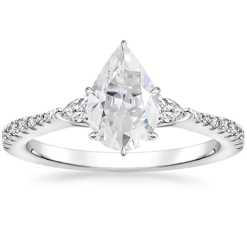 Moissanite Tapered Luxe Aria Diamond Ring (1/5 ct. tw.) in 18K White Gold