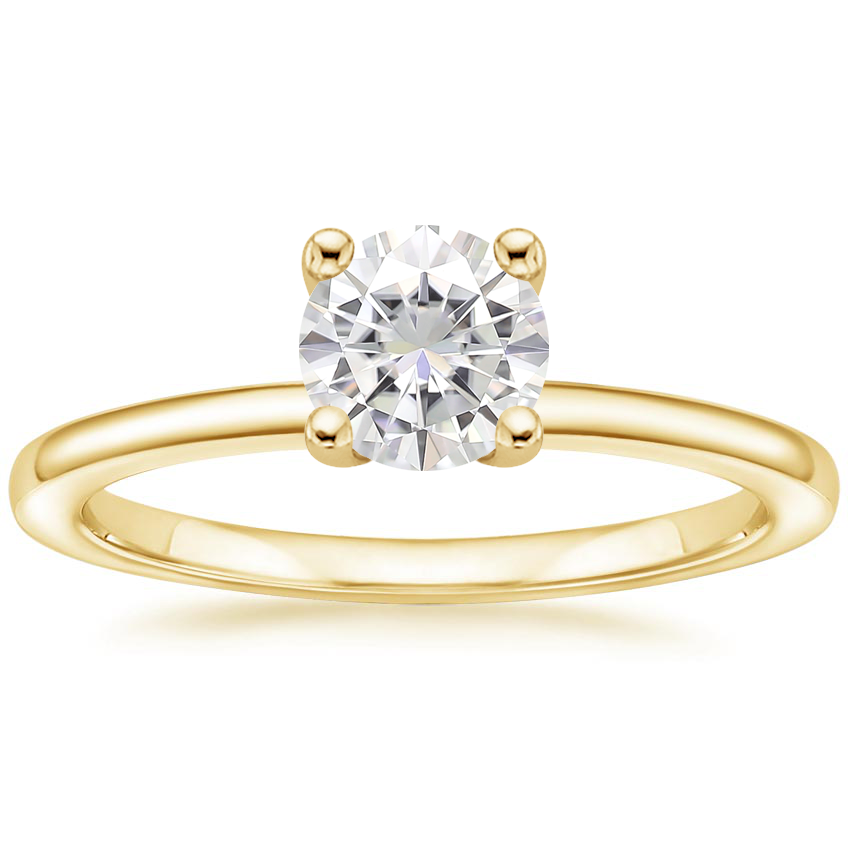 18K Yellow Gold Sydney Perfect Fit Hidden Halo Diamond Ring, large top view