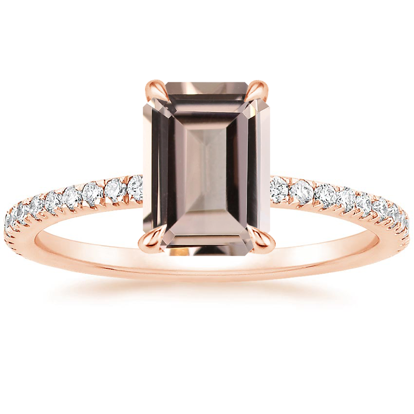 14K Rose Gold Viviana Three-Quarter Coverage Diamond Ring, large top view