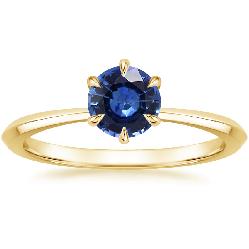 18K Yellow Gold Channing Solitaire Ring, large top view