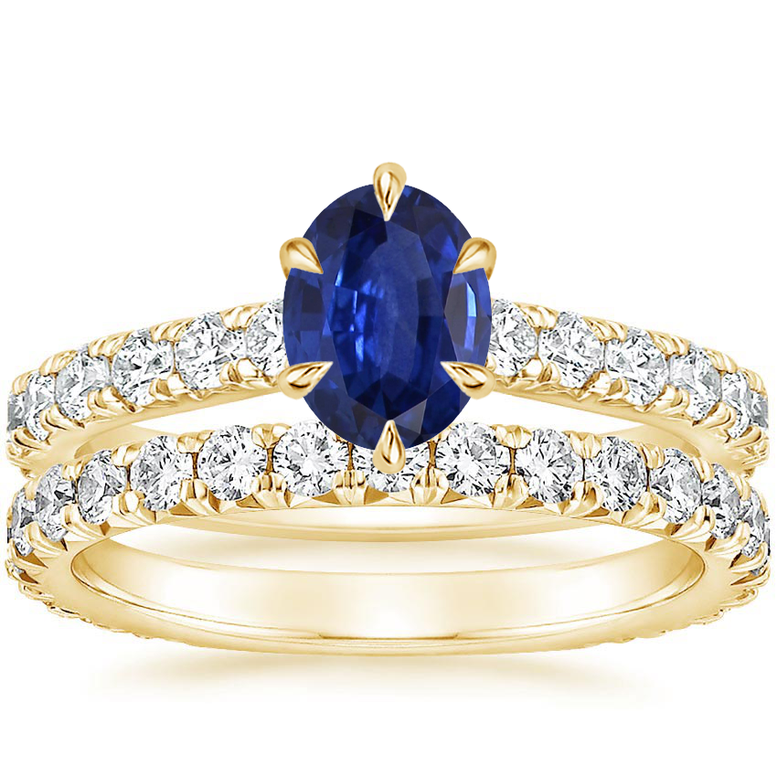 18KY Sapphire Luxe Sienna Diamond Bridal Set (1 1/8 ct. tw.), top view