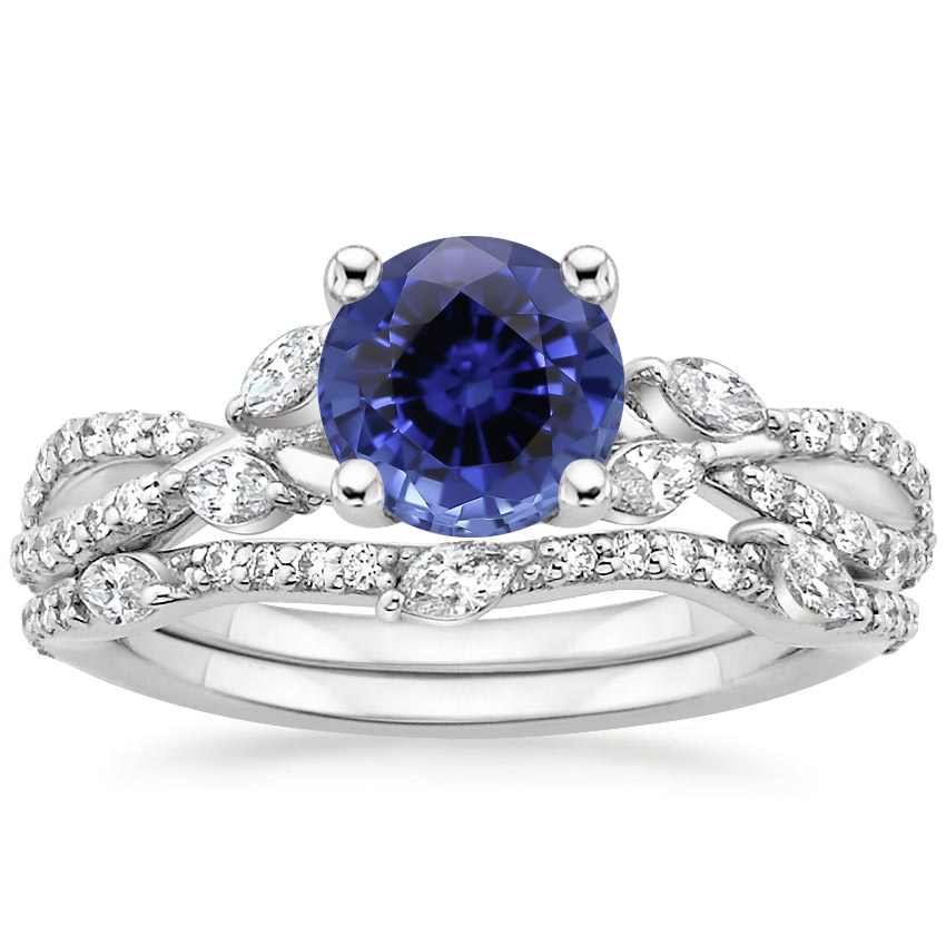18KW Sapphire Luxe Willow Bridal Set (1/2 ct. tw.), top view