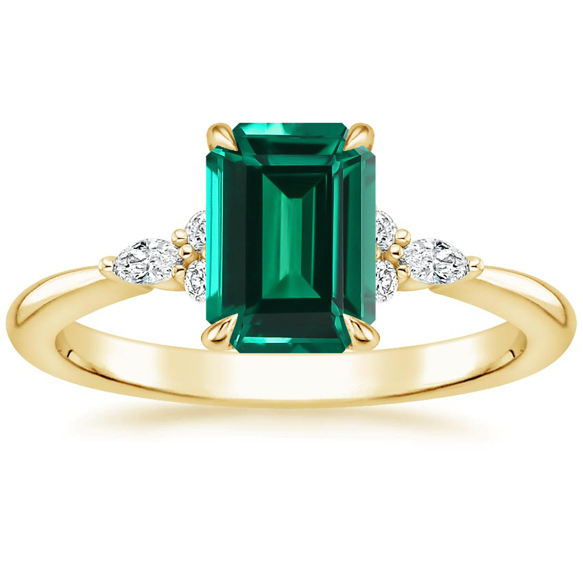 18K Yellow Gold Nadia Diamond Ring, large top view