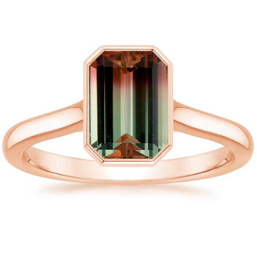 14K Rose Gold Luna 2mm Bezel Ring, large top view