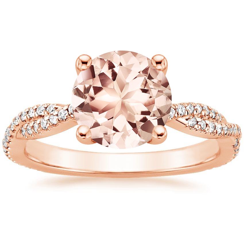 Morganite Petite Luxe Twisted Vine Diamond Ring (1/4 ct. tw.) in 14K ...