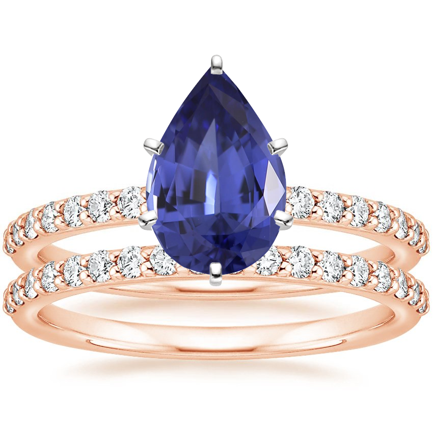 14K Rose Gold Petite Shared Prong Bridal Set (1/2 ct. tw.)