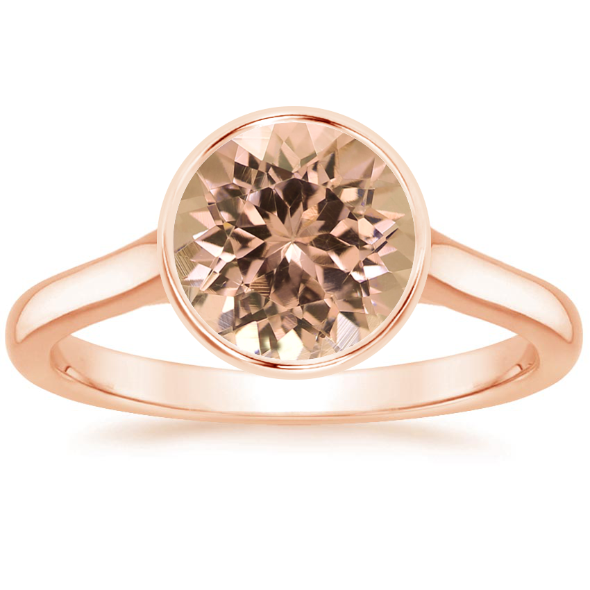 14K Rose Gold Luna 2mm Bezel Ring, large top view