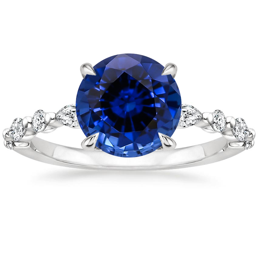 Lab Created Sapphire Versailles Diamond Ring (1/3 ct. tw.) in 18K White Gold