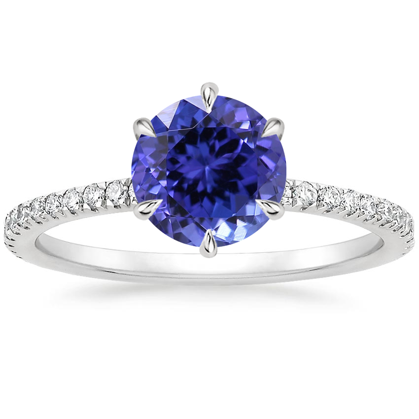 14K White Gold Viviana Three-Quarter Coverage Six-Prong Diamond Ring (1/3 ct. tw.), large top view