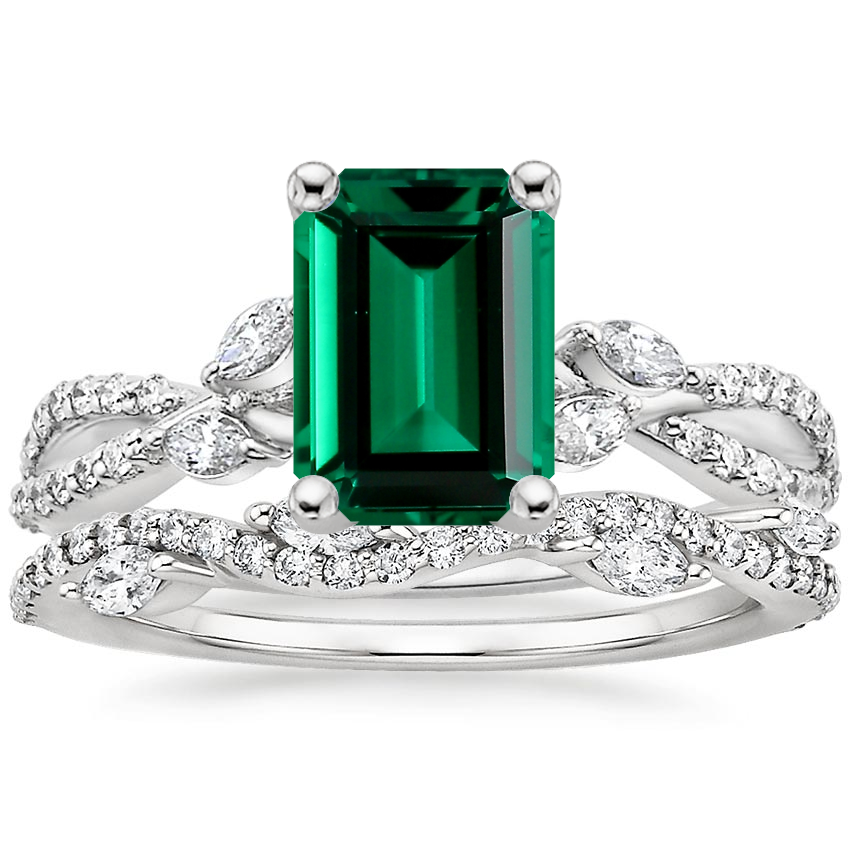 Platinum Luxe Willow Diamond Ring (1/4 ct. tw.) with Luxe Winding Willow Diamond Ring (1/4 ct. tw.)