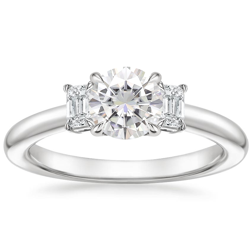 18K White Gold Petite Rhiannon Three Stone Diamond Ring (1/4 ct. tw.), large top view