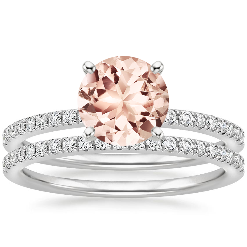 PT Morganite Ballad Diamond Bridal Set (1/3 ct. tw.), top view