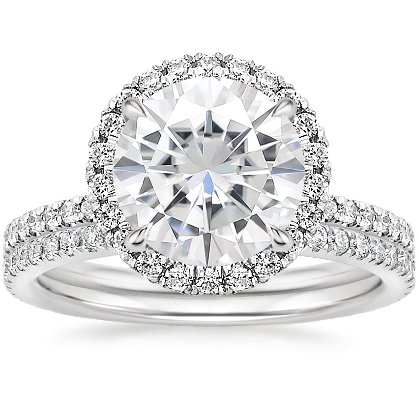 18KW Moissanite Waverly Diamond Bridal Set (2/3 ct. tw.), top view