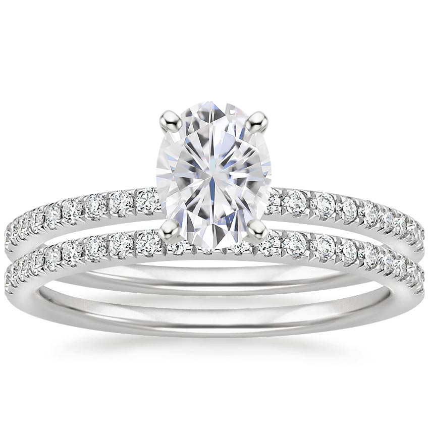 18KW Moissanite Ballad Diamond Bridal Set (1/3 ct. tw.), top view
