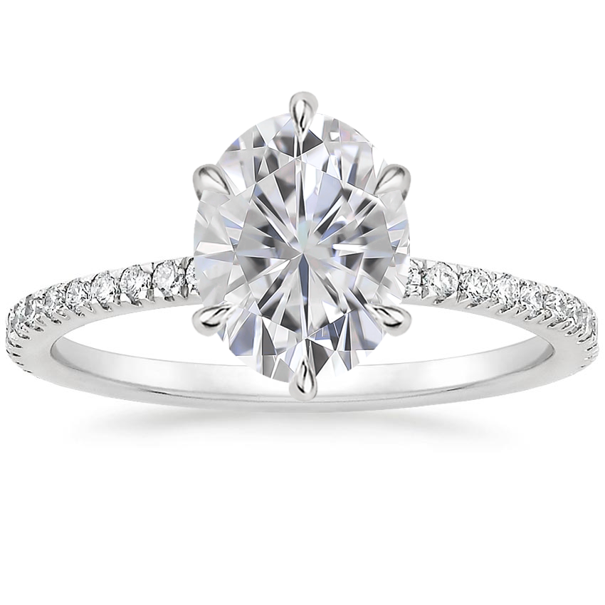 Moissanite Six Prong Luxe Viviana Diamond Ring (1/3 ct. tw.) in 18K White Gold