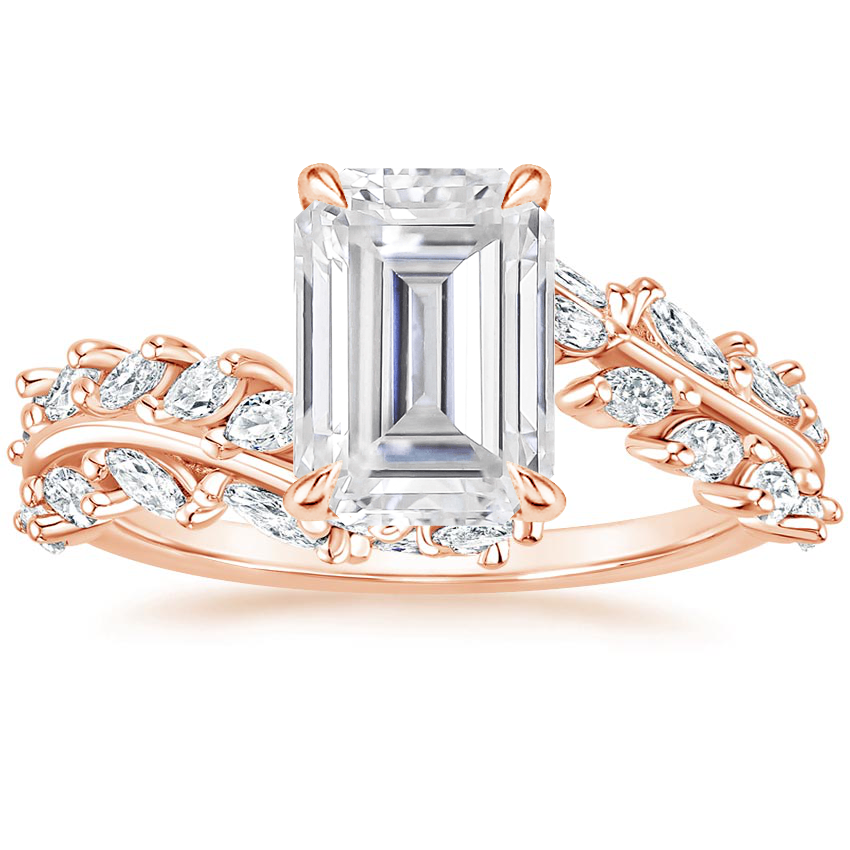Rose Gold Moissanite Winding Ivy Diamond Ring (3/4 ct. tw.)