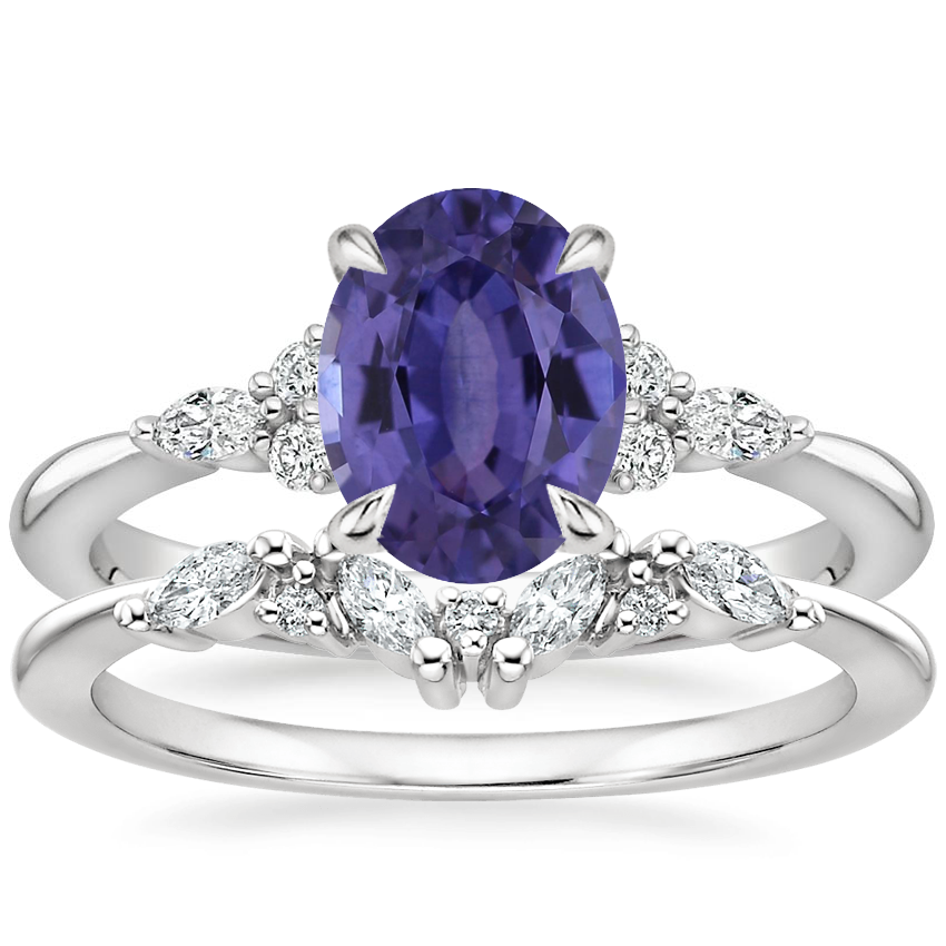 Platinum Nadia Diamond Ring with Yvette Diamond Ring