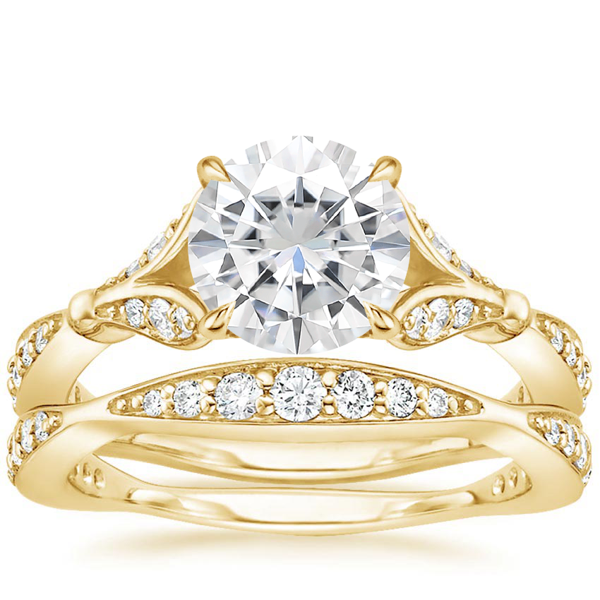 18KY Moissanite Zinnia Diamond Bridal Set (1/2 ct. tw.), top view