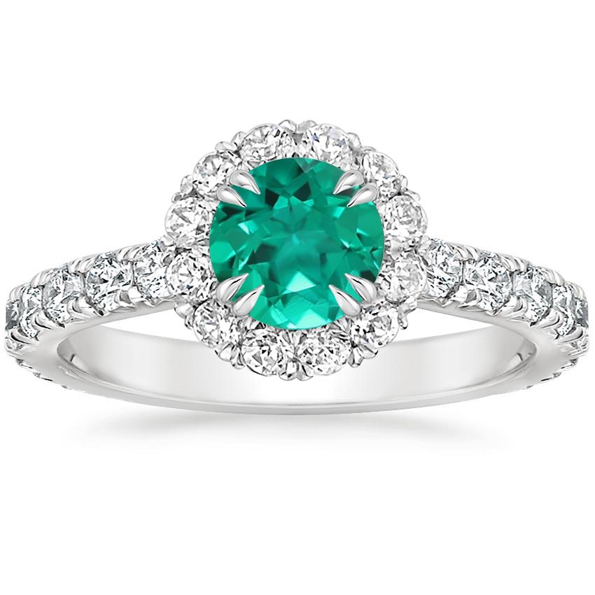 Platinum Sienna Halo Three-Quarter Coverage Diamond Ring (3/4 ct. tw.), large top view