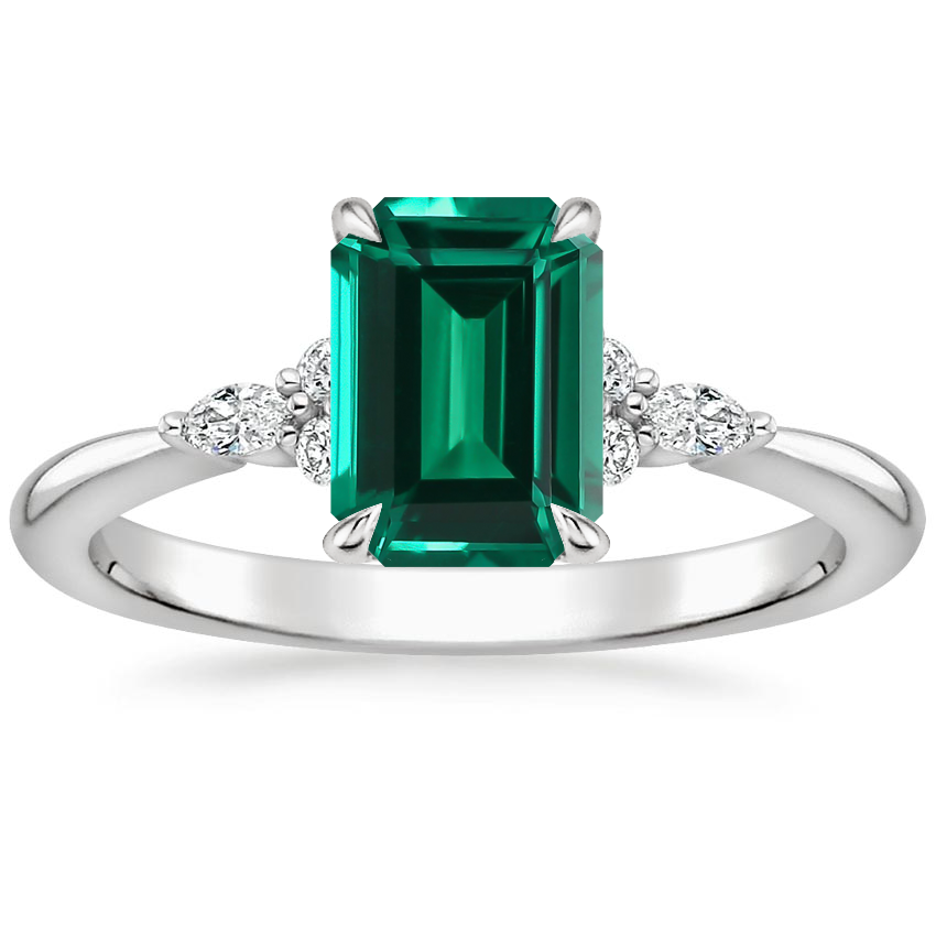 18K White Gold Nadia Diamond Ring, large top view