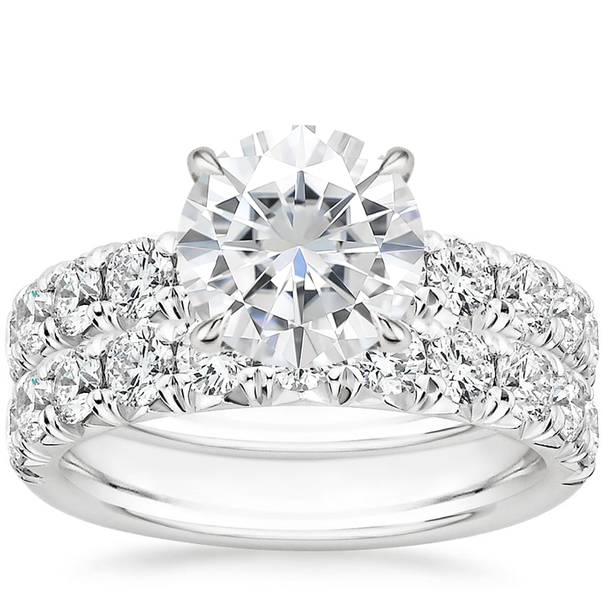 18KW Moissanite Ellora Diamond Bridal Set, top view