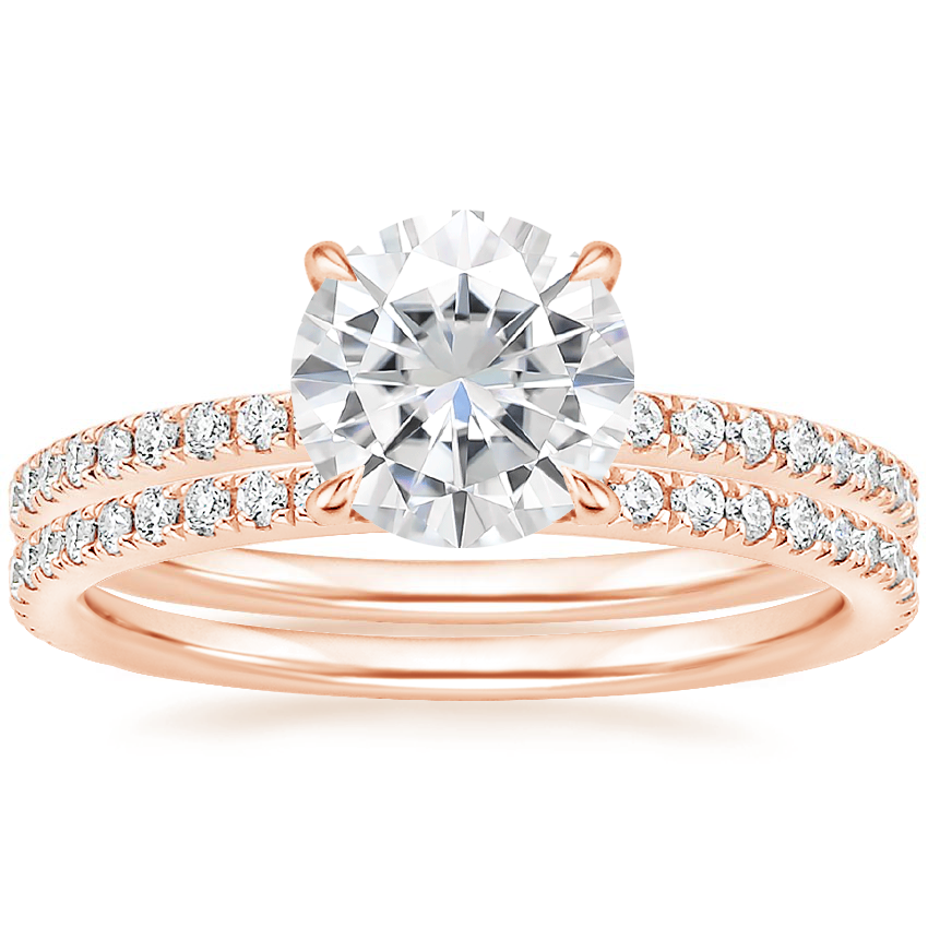 14KR Moissanite Luxe Ballad Perfect Fit Diamond Bridal Set, top view