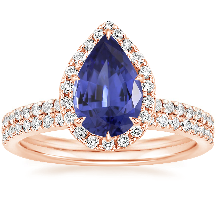 14K Rose Gold Waverly Diamond Ring (1/2 ct. tw.) with Ballad Diamond Ring (1/6 ct. tw.)
