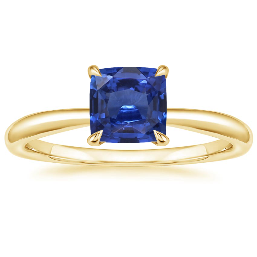 18K Yellow Gold Freesia 2mm Solitaire Ring, large top view