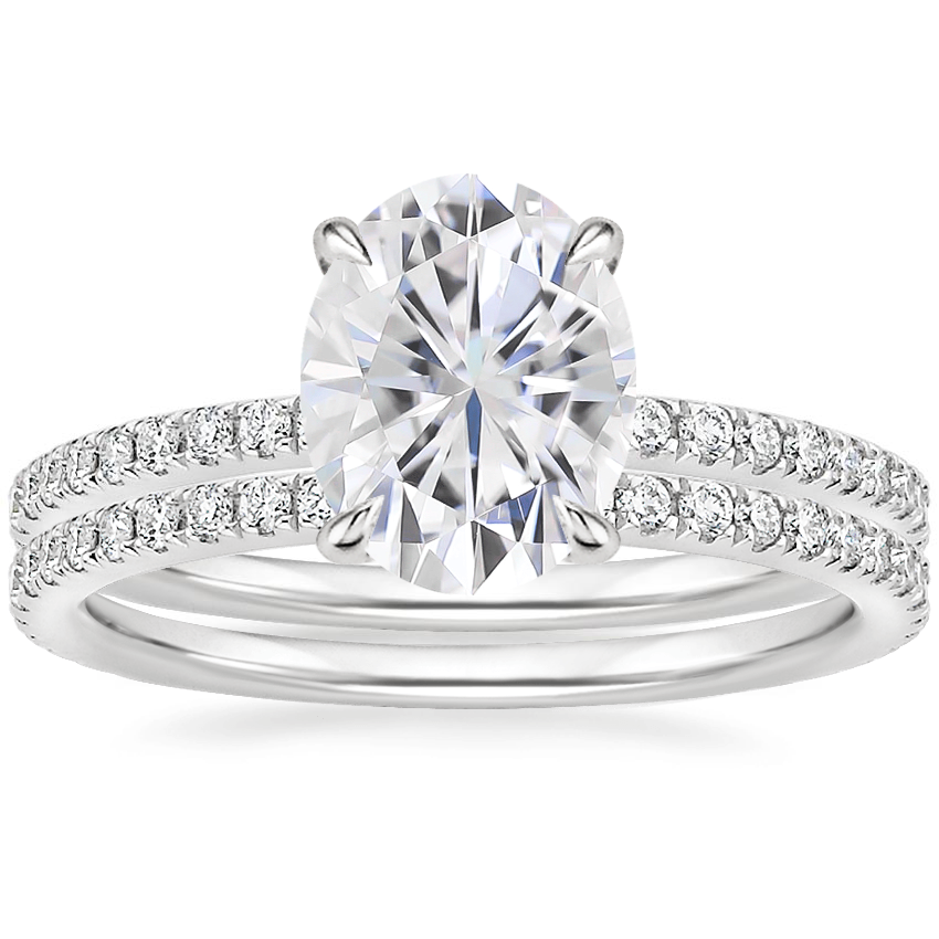 PT Moissanite Luxe Ballad Perfect Fit Diamond Bridal Set, top view