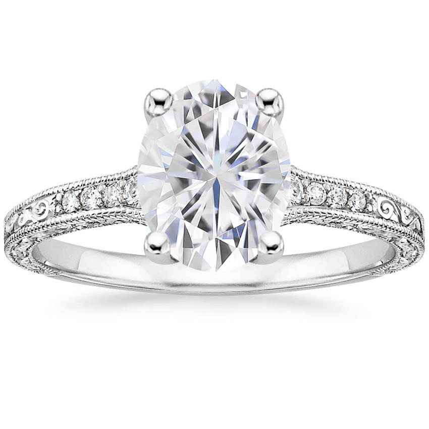 Moissanite Luxe Hudson Diamond Ring (1/10 ct. tw.) in Platinum