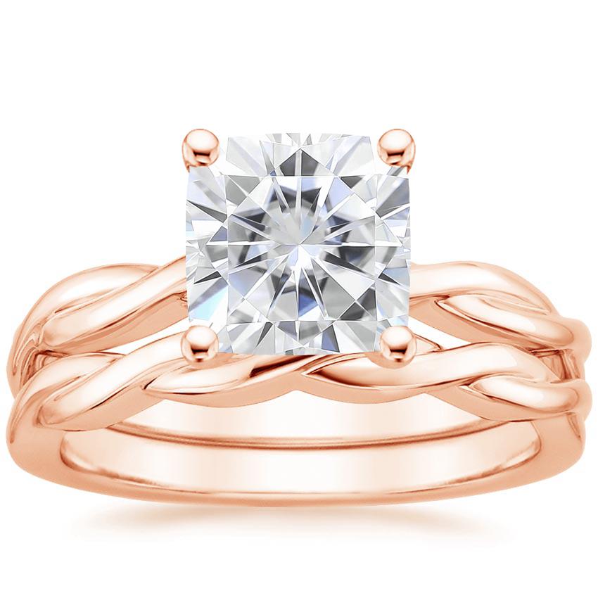 14KR Moissanite Twisted Vine Bridal Set, top view