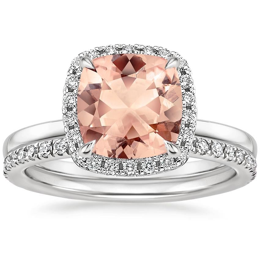 18KW Morganite Vienna Diamond Bridal Set (1/2 ct. tw.), top view