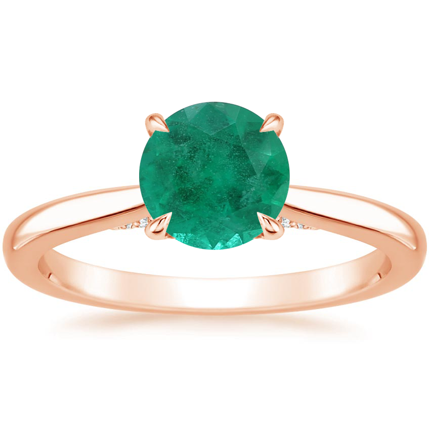 14K Rose Gold Dawn 1.5mm Diamond Ring, large top view