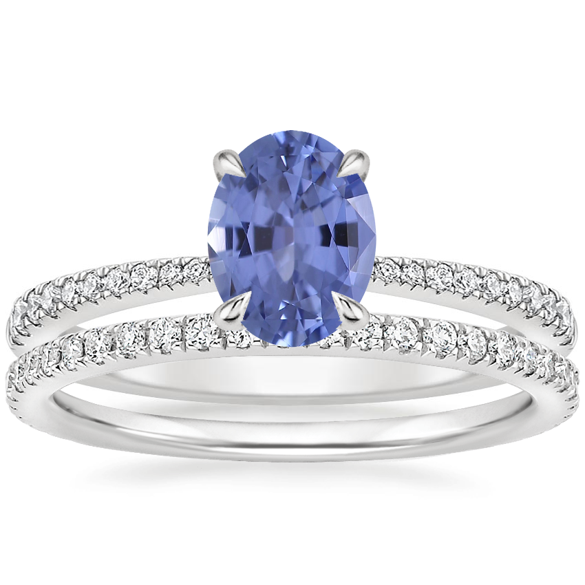 Platinum Elena Diamond Ring with Luxe Ballad Diamond Ring (1/4 ct. tw.)