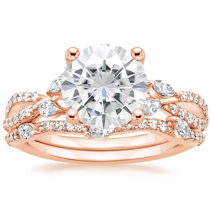 14KR Moissanite Luxe Willow Bridal Set (1/2 ct. tw.), top view