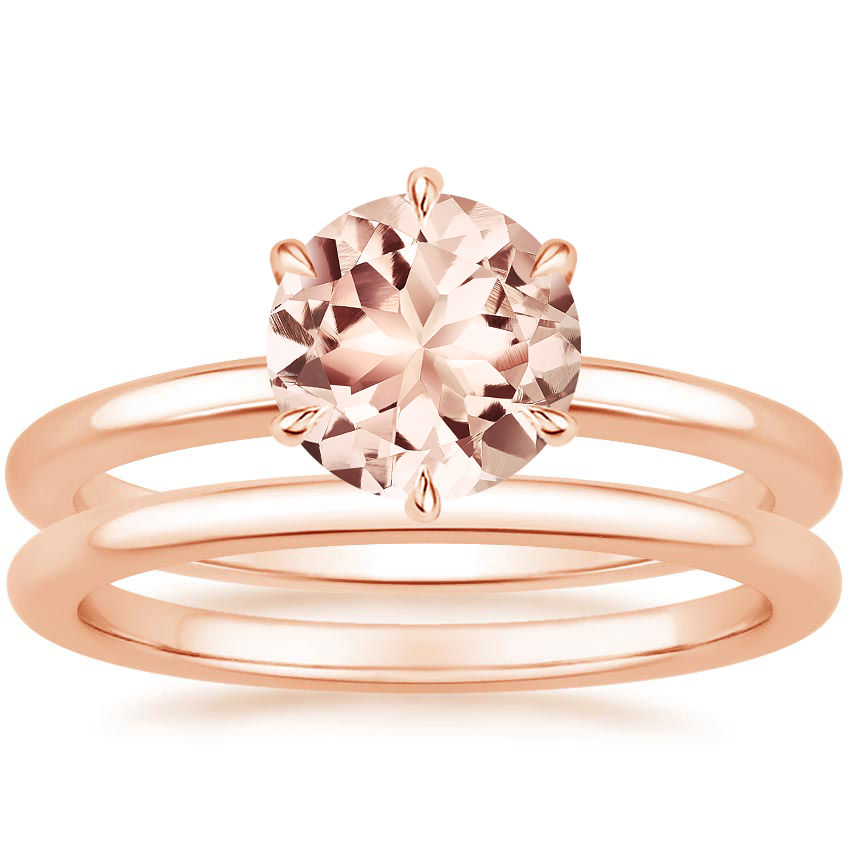14KR Morganite Esme Bridal Set, top view