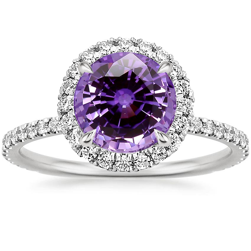 Platinum Waverly Halo Diamond Ring (1/2 ct. tw.), large top view