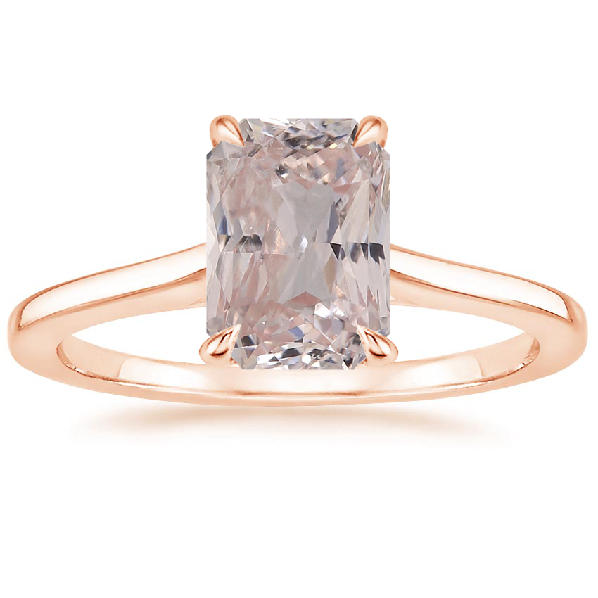 14K Rose Gold 1.4mm Provence Solitaire Ring, large top view