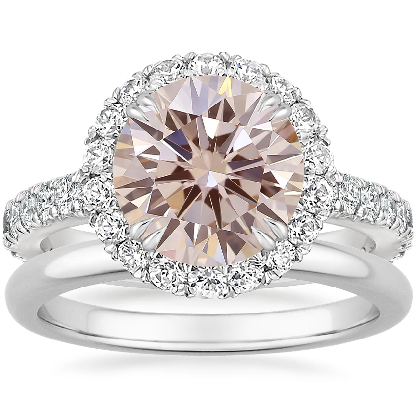 18K White Gold Luxe Sienna Halo Diamond Ring 3 4 ct. tw. with