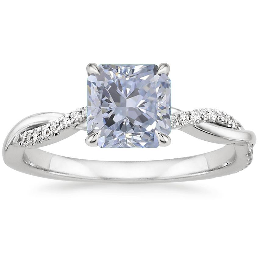 18K White Gold Petite Twisted Vine Diamond Ring (1/8 ct. tw.), large top view