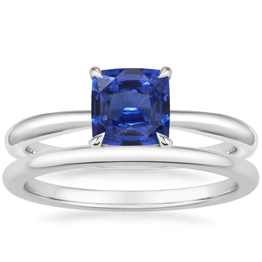 Platinum Freesia Ring with Petite Comfort Fit Wedding Ring