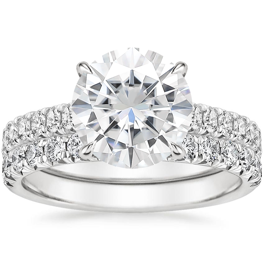 18KW Moissanite Sienna Diamond Bridal Set (7/8 ct. tw.), top view