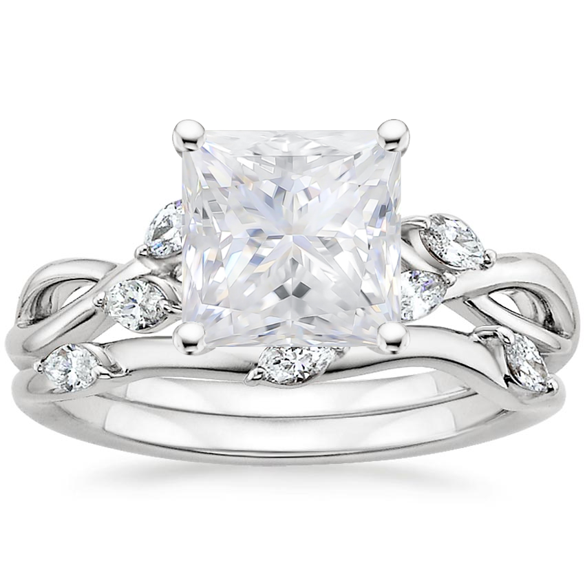 18KW Moissanite Willow Bridal Set (1/4 ct. tw.), top view