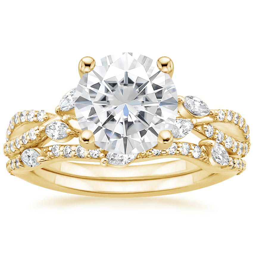 18KY Moissanite Luxe Willow Bridal Set (1/2 ct. tw.), top view