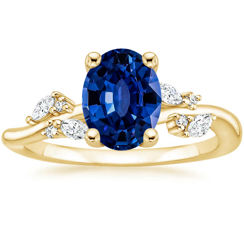 Lab Created Sapphire Arden Diamond Ring in 18K Yellow Gold