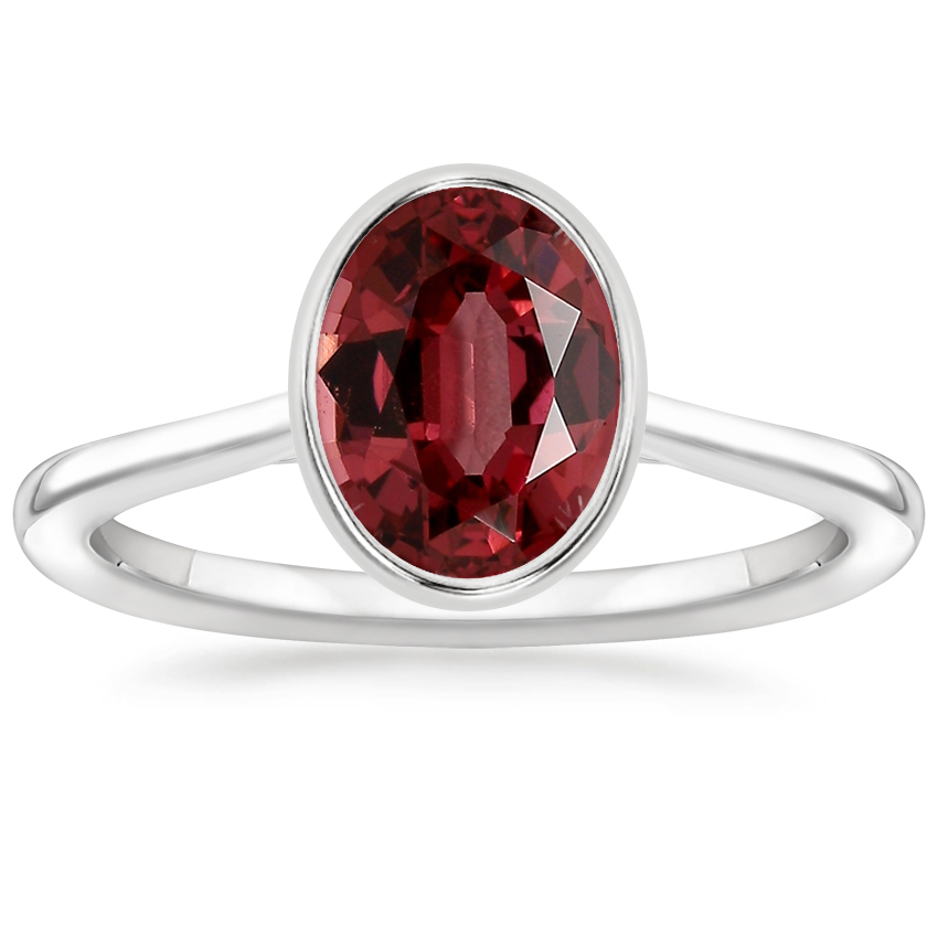 Platinum Petite Luna 1.5mm Bezel Ring, large top view