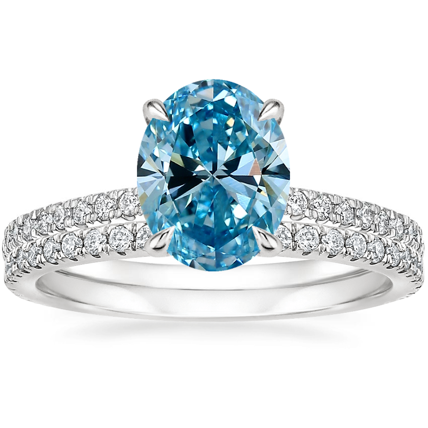 Platinum Petite Demi Diamond Ring (1/5 ct. tw.) with Luxe Sia Diamond Ring (1/5 ct. tw.)