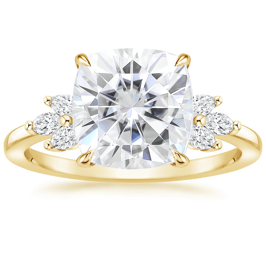 Yellow Gold Moissanite Stella Diamond Ring