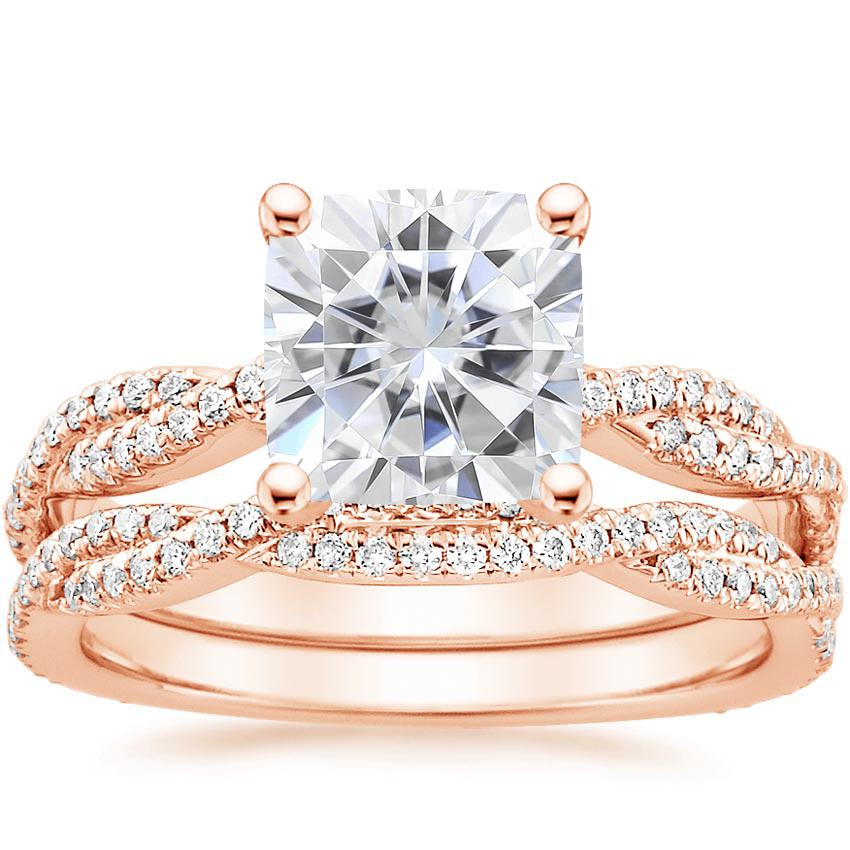 14KR Moissanite Petite Luxe Twisted Vine Bridal Set (1/2 ct. tw.), top view