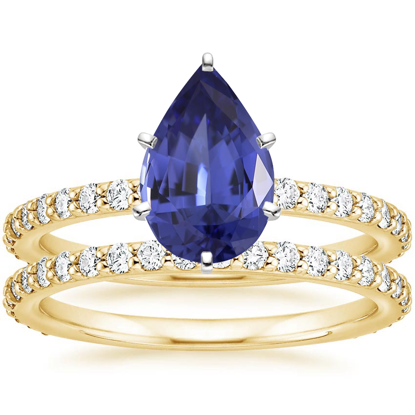 18K Yellow Gold Luxe Petite Shared Prong Diamond Bridal Set (3/4 ct. tw.)